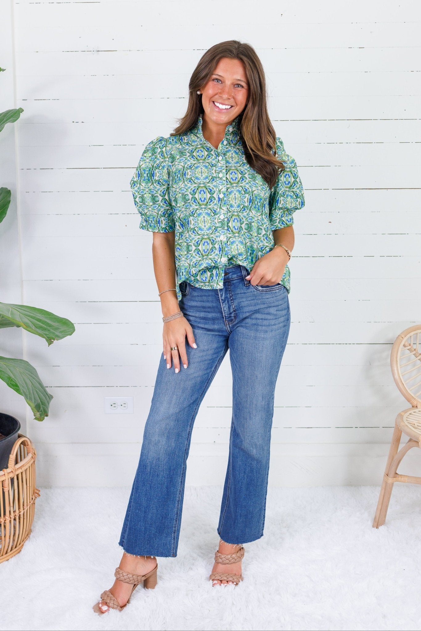 Devon Green Multi Top