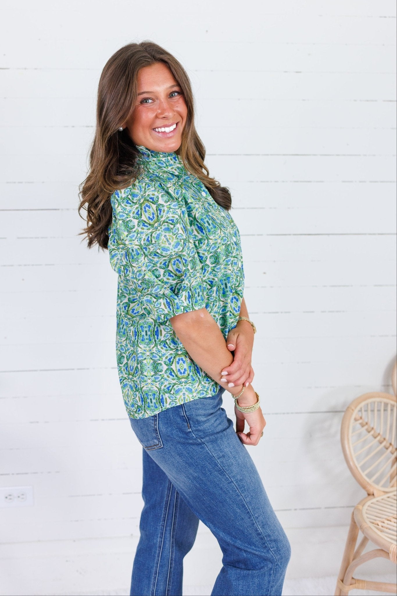 Devon Green Multi Top