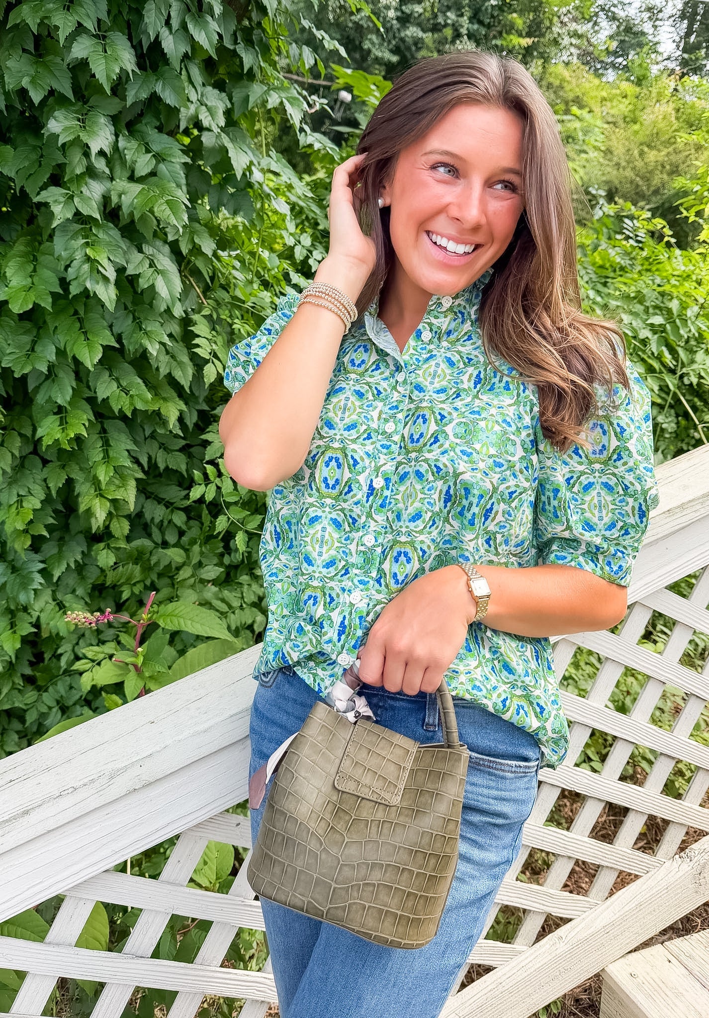 Devon Green Multi Top