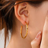 Tarnish Free Hammered Hoop Earrings