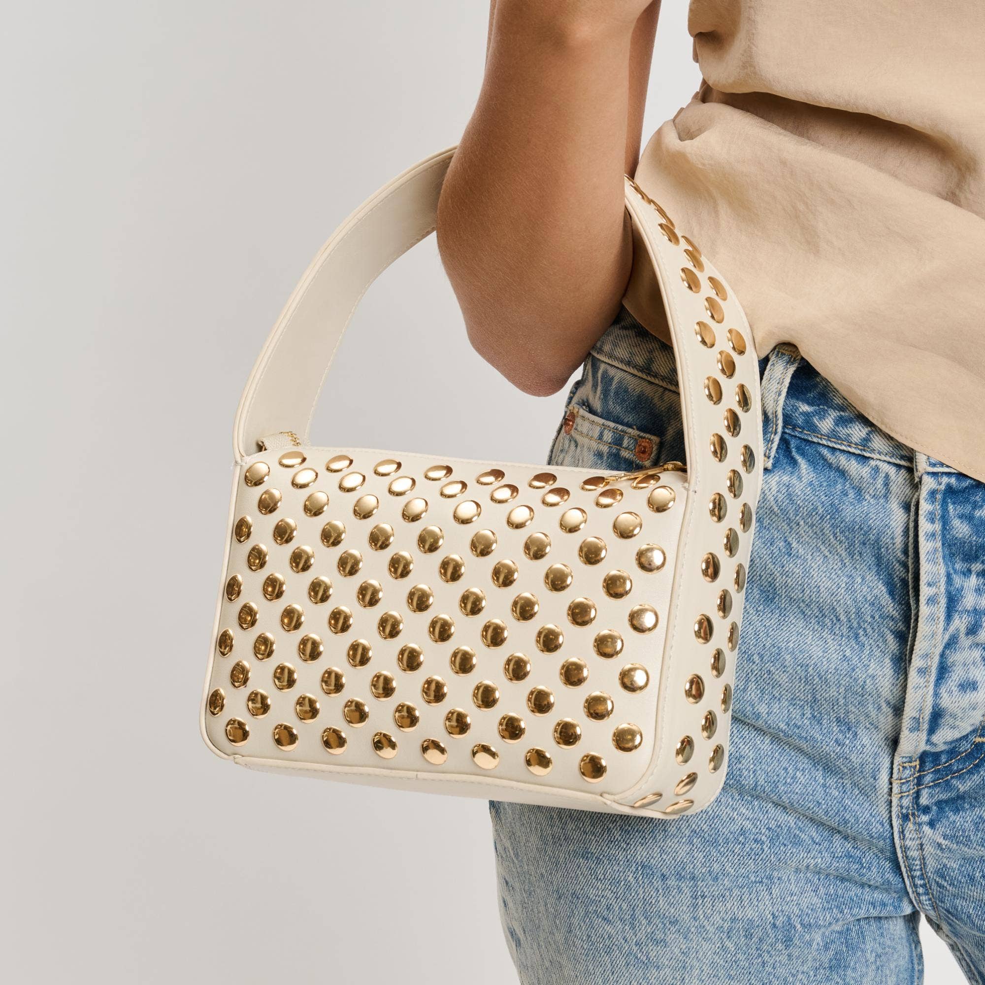 Isabel Oatmilk Studded Crossbody