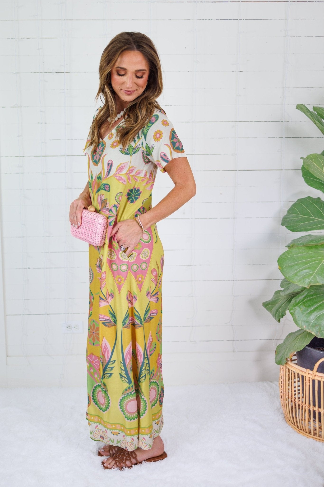 Diana Chartreuse Maxi Dress Briton Court