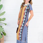 Diana Terracotta Tapestry Maxi Dress Briton Court