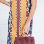 Diana Terracotta Tapestry Maxi Dress Briton Court