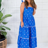 Dixie Royal + Pink Polka Dot Maxi Dress