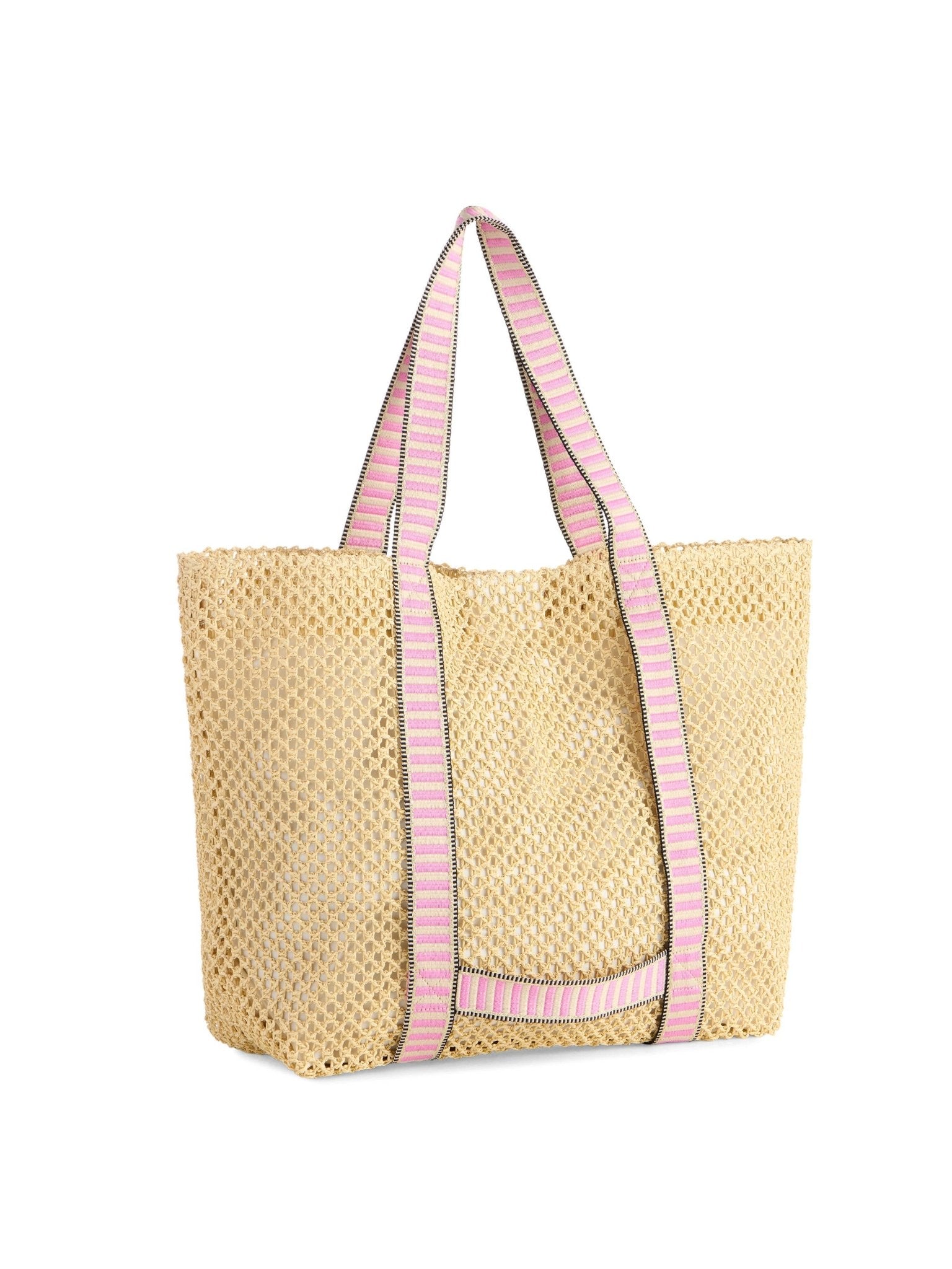 Dorian Pink Stripe Strap Bag + Hat Set - A4 Accessories - Handbags - Clover + Bee