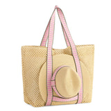 Dorian Pink Stripe Strap Bag + Hat Set - A4 Accessories - Handbags - Clover + Bee
