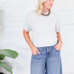 Dudley Heather Grey Flat Knit SS Cardigan Things Between