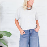Dudley Heather Grey Flat Knit SS Cardigan Things Between