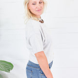 Dudley Heather Grey Flat Knit SS Cardigan Things Between