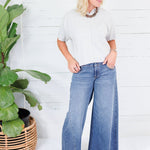 Dudley Heather Grey Flat Knit SS Cardigan Things Between