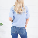 Dudley Light Blue Flat Knit SS Cardigan Things Between