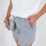 Dunn Navy Blue Pinstripe Shorts Buttermelon