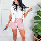 Dunn Tomato Red Pinstripe Shorts Buttermelon