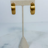 Dyess Brushed Gold Hoops 