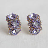 Elegant Purple Cubic Zirconia Stud Earrings