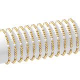 Gold Bead 4 mm & Pearl Stretch Bracelet