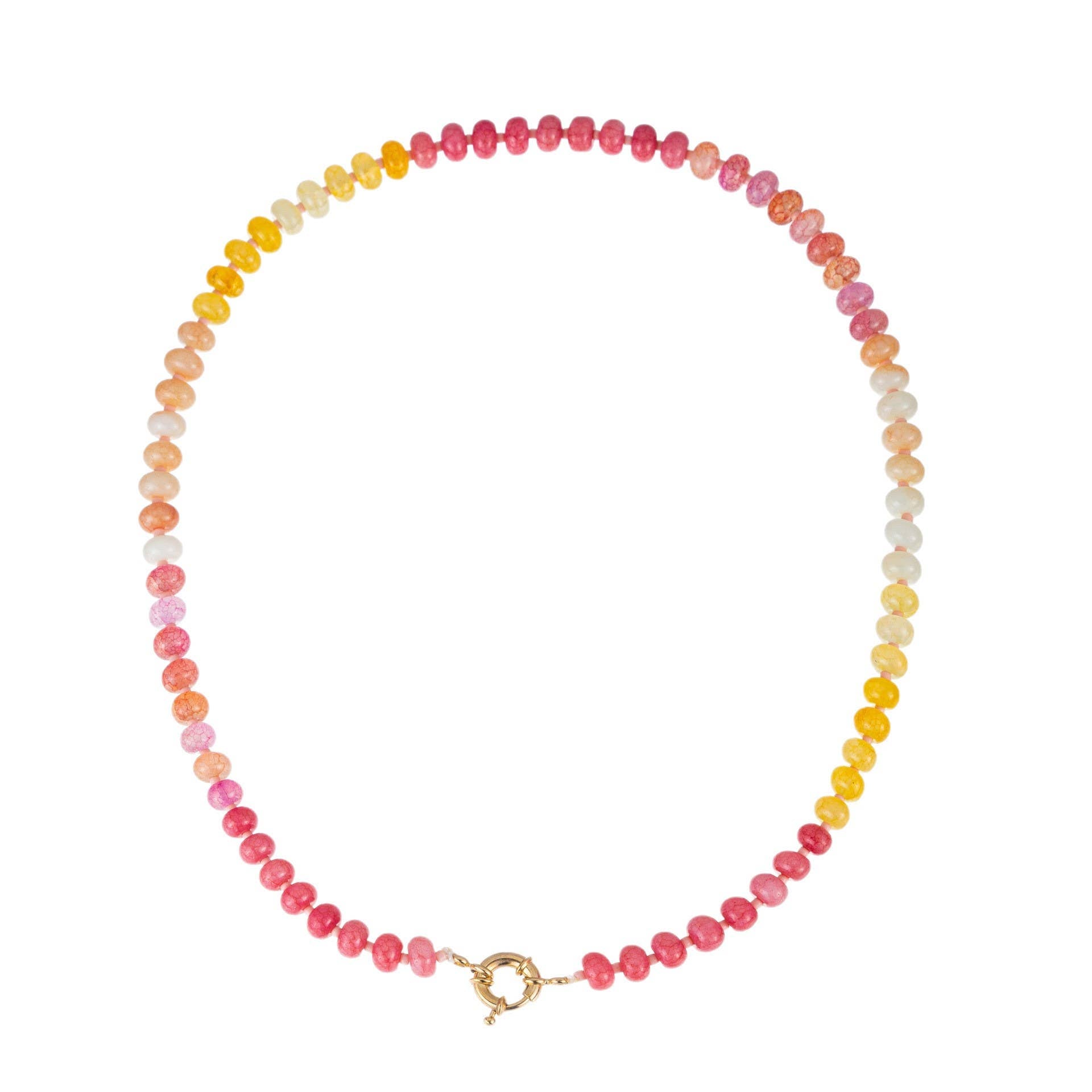 Natural Stone Semi-Precious Glass Mixed Necklace