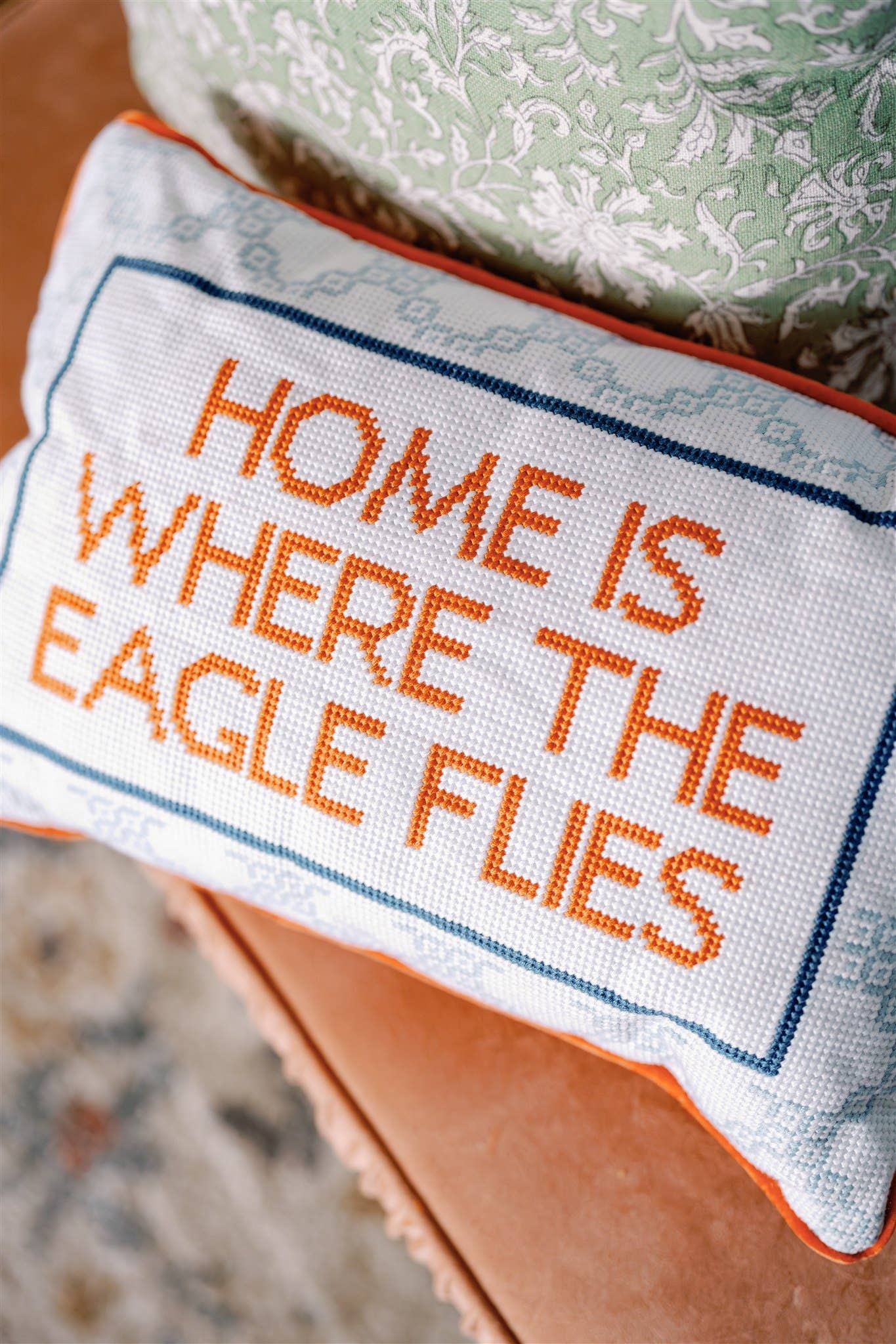 Eagle Flies Needlepoint Pillow - A3 Accessories - miscellanous - Clover + Bee