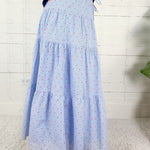 Earl Sky Blue + Red Spot Maxi Skirt Buttermelon