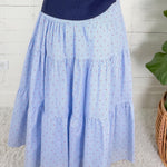 Earl Sky Blue + Red Spot Maxi Skirt Buttermelon