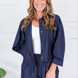 Easton Indigo Bomber Jacket Mustard Seed