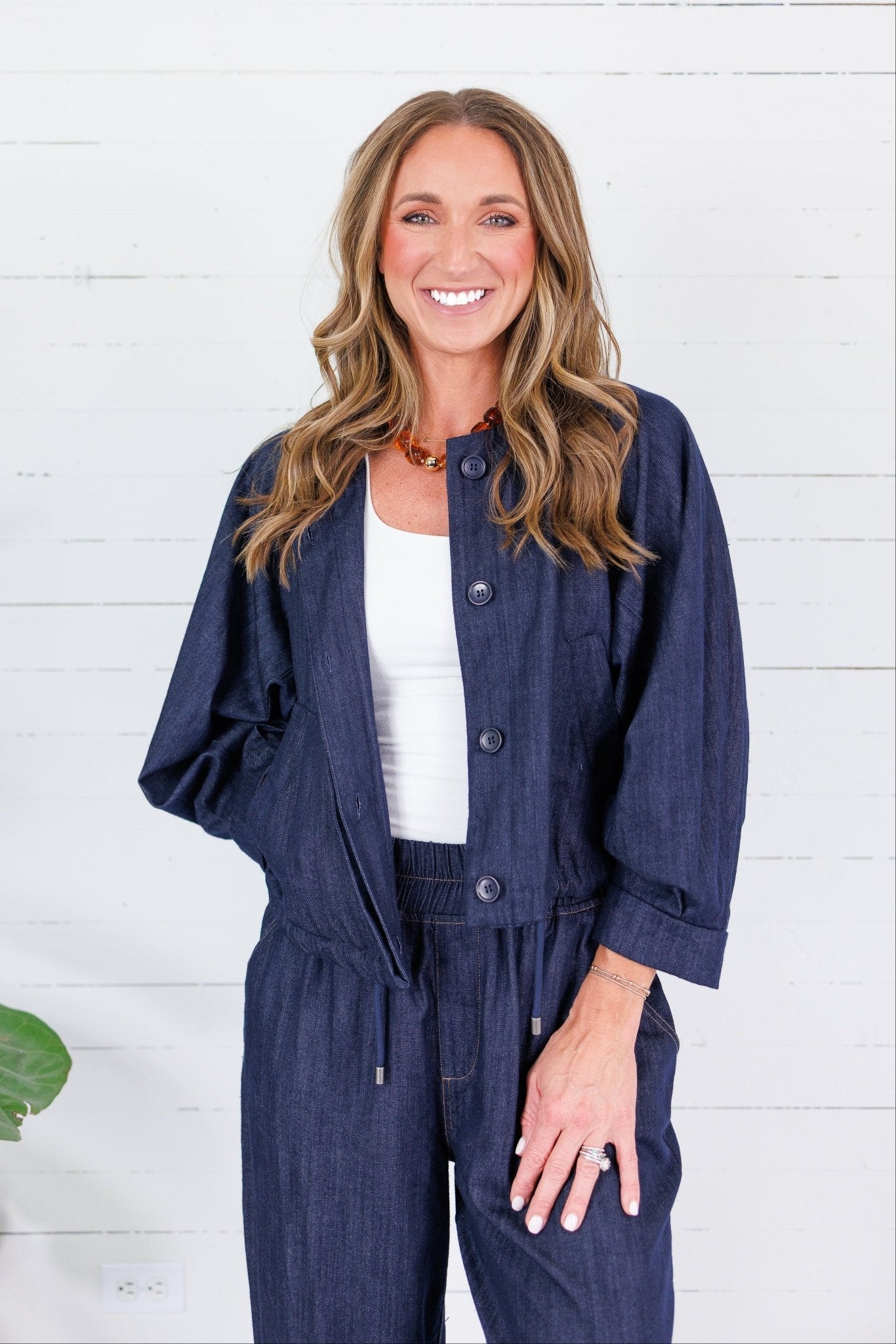 Easton Indigo Bomber Jacket Mustard Seed