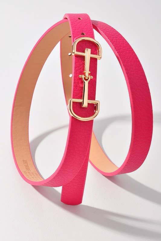 Horse Bit Buckle Skinny Belt