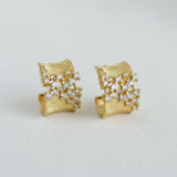 Irregular Cubic Zirconia C-Hoop Earrings