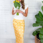 Edward Butter + White Polka Dot Slip Skirt