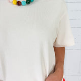 Edwards Ecru Cropped Tee