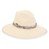 Tan + Blue Braid Banded Sun Hat