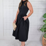 Elaine Black Shirt Dress Naked Zebra