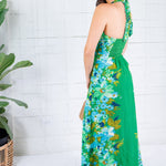 Elizabeth James Aubrey Hula Green Halter Maxi Dress