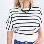 Elle Striped Sweater Elle Grey