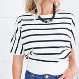 Elle Striped Sweater Elle Grey