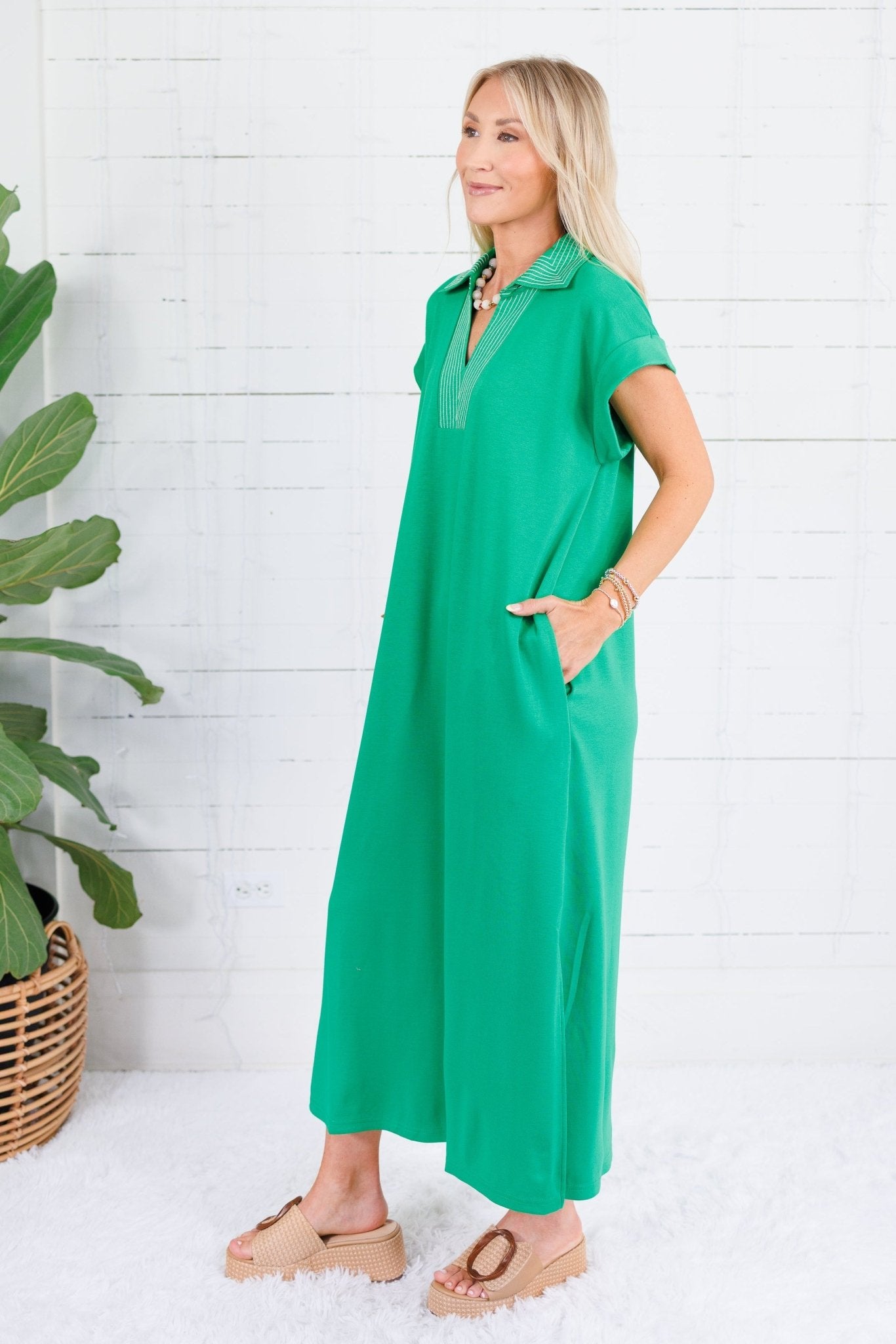 Ellie Kelly Green Knit Maxi Dress Jodifl