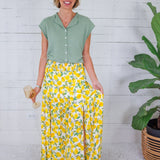 Ellie Limoncello Smocked Waist Maxi Skirt Adrienne