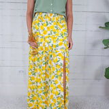 Ellie Limoncello Smocked Waist Maxi Skirt Adrienne