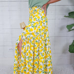 Ellie Limoncello Smocked Waist Maxi Skirt Adrienne