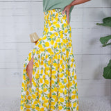 Ellie Limoncello Smocked Waist Maxi Skirt Adrienne