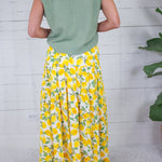 Ellie Limoncello Smocked Waist Maxi Skirt Adrienne
