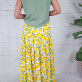 Ellie Limoncello Smocked Waist Maxi Skirt Adrienne