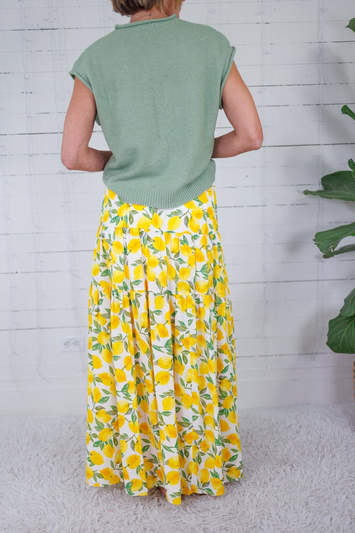 Ellie Limoncello Smocked Waist Maxi Skirt Adrienne