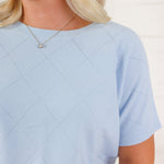 Emanuel Baby Blue Diamond Pointelle Sweater Allie Rose