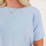 Emanuel Baby Blue Diamond Pointelle Sweater Allie Rose