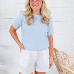 Emanuel Baby Blue Diamond Pointelle Sweater Allie Rose