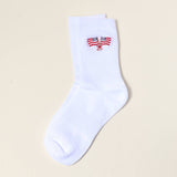 socks with American flag on them