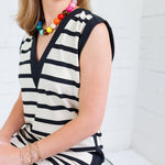 Emily McCarthy Cafe Stripe Knit Shift Dress