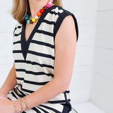 Emily McCarthy Cafe Stripe Knit Shift Dress